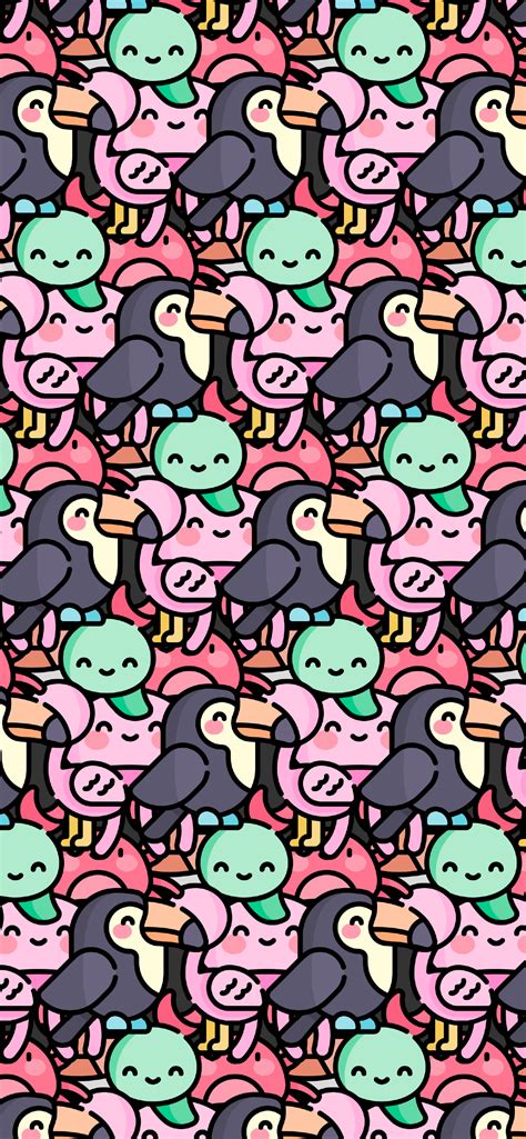 Wallpaper iphone - Cute animals pattern