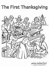 First Thanksgiving Feast Coloring Pages Sketch Page sketch template