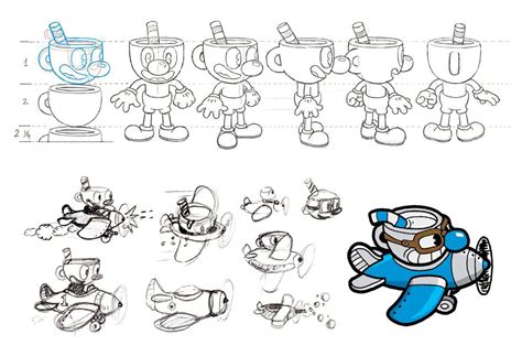 Mugman Turnaround and Plane Art - Cuphead Art Gallery | Game character ...