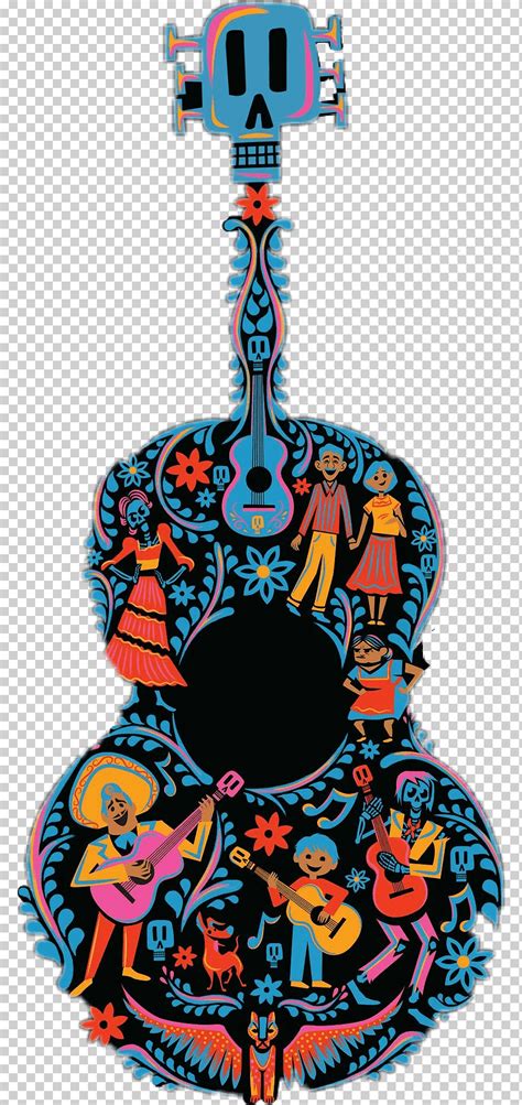 Multicolored guitar illustration, Pixar The Walt Disney Company Fan art Film The Walt Disney ...