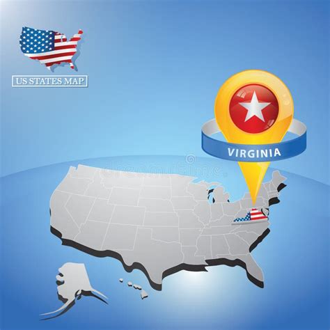 Virginia State on Map of Usa. Vector Illustration Decorative Background Design Stock ...