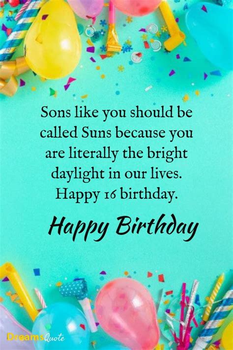 Happy 16th Birthday Wishes for Son - Dreams Quote