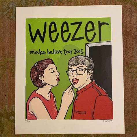 Weezer 2005 make believe tour poster signed &... - Depop