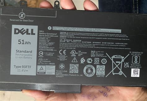 Dell Laptop Battery type 93FTF, Battery Type: Lithium-Ion, Battery Power: 2000 mAh at Rs 2500 in ...