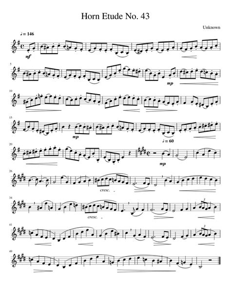 Horn Etude No. 43 Sheet music for French Horn | Download free in PDF or MIDI | Musescore.com