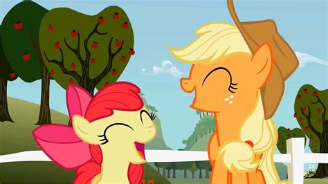 Image - Applejack and Apple Bloom laughing S2E12.png - My Little Pony Friendship is Magic Wiki