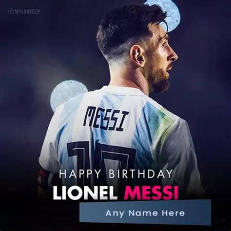 Lionel Messi Birthday Greeting Card With Name And Photo