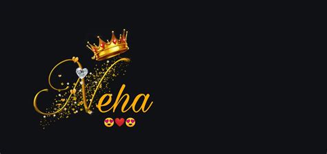 Neha Name Logo with Crown and Sparkles