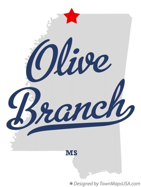 Map of Olive Branch, MS, Mississippi