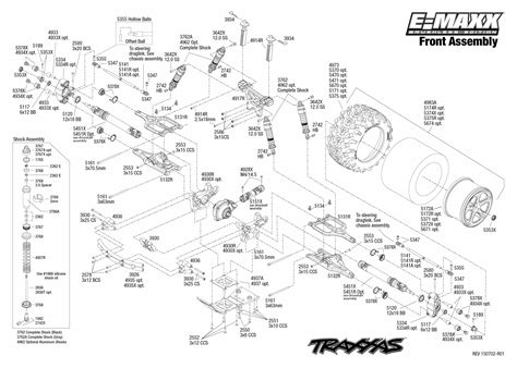 Exploded view: Traxxas E-Maxx 1:10 Brushless - Front part | Astra