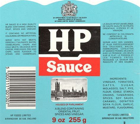 Artwork for HP Sauce bottle label | Hp sauce, Bottle labels, Vintage packaging