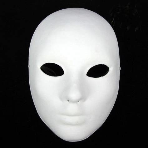 Lot of TEN Blank White Women Masquerade Masks Paper Pulp Full Face | Face drawing, Plain white ...