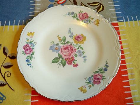 Vintage Floral China Plate Gold Trim