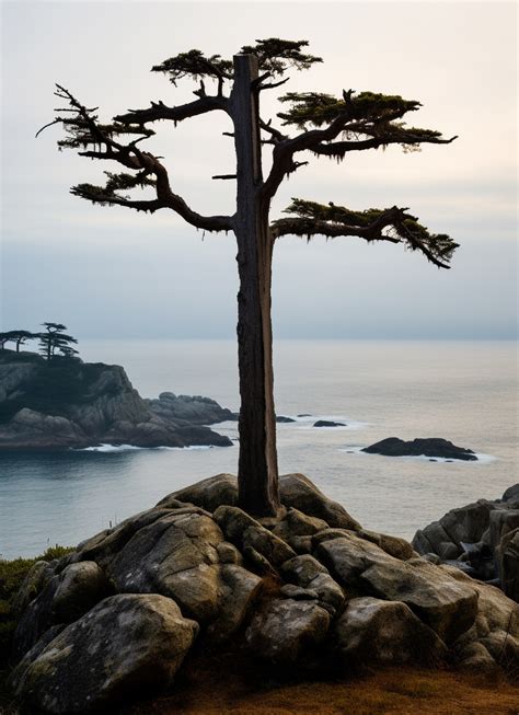 Ocean Cypress Tree Art Print Free Stock Photo - Public Domain Pictures