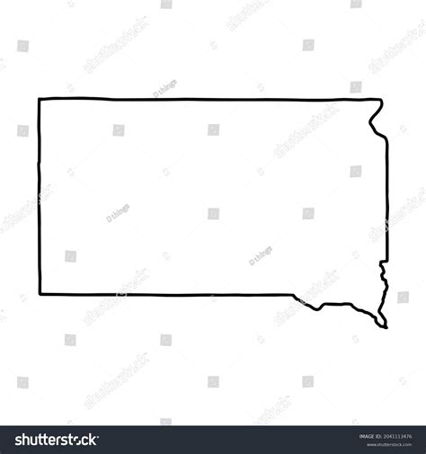 Outline Map South Dakota White Background Stock Vector (Royalty Free ...