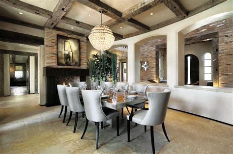 Contemporary Brown Dining Room - Luxe Interiors + Design