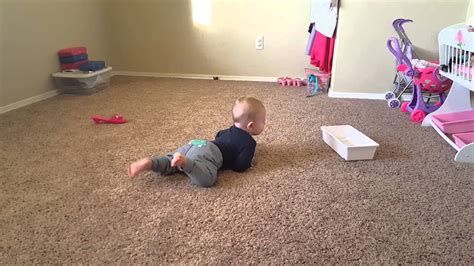 Army crawl - 6.5 months old - YouTube