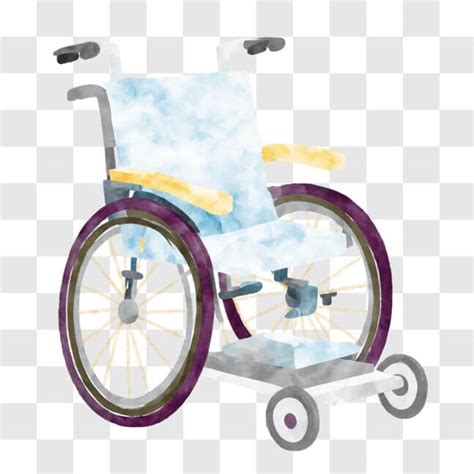 Download Colorful Wheelchair with Blue and White Decorations PNG Online ...