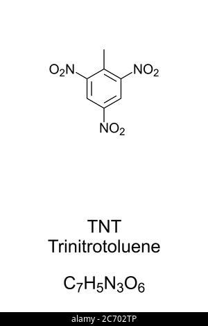 Chemical structure of Trinitrotoluene (TNT), an explosive molecule Stock Photo - Alamy
