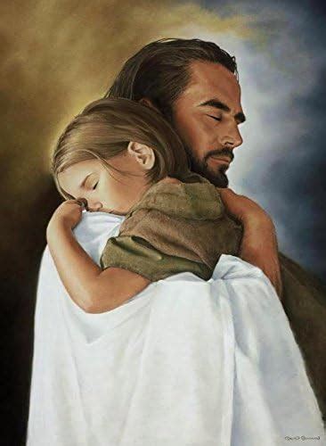 Security 8"X10" Wall Art Print of Jesus Christ Hugging Child by David Bowman Christian : Amazon ...