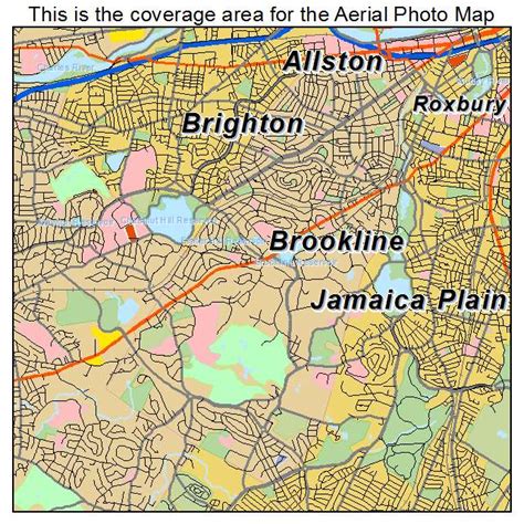 Aerial Photography Map of Brookline, MA Massachusetts