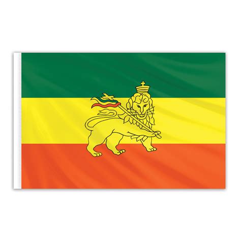 Ethiopia Indoor Nylon Flag with Lion 3'x5' - FlagpoleWarehouse.com