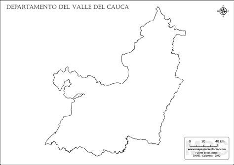 Mapas del departamento del Valle del Cauca para colorear