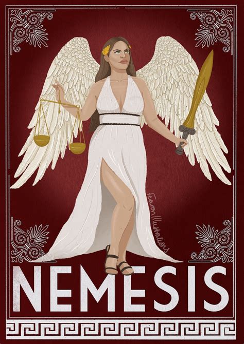 A4 Nemesis Greek Goddess Art Print, Greek Mythology, Goddess of ...