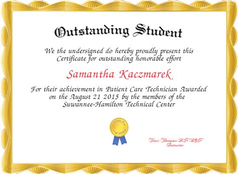 Outstanding Student Award Certificate Templates Deola Within Amazing Academic Award Cer ...