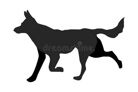 Running Dog Silhouette Vector Illustration on a White Background Stock ...