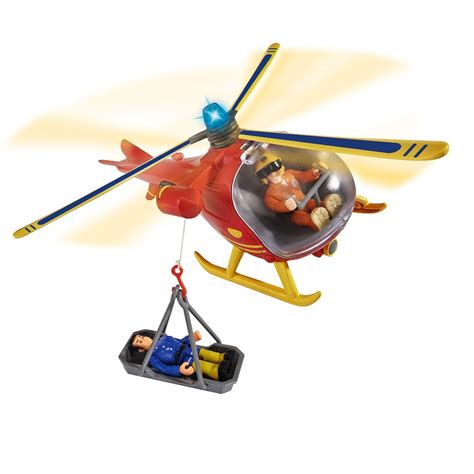 Fireman Sam - Mountain Rescue Helicopter with Character Tom Light & Sound