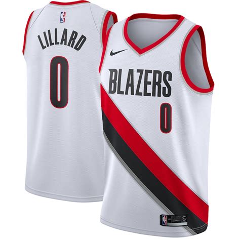 Nike Damian Lillard Portland Trail Blazers White Swingman Jersey ...