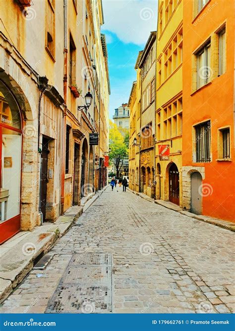 Vieux Lyon, Old Town of Lyon, France Editorial Photo - Image of road ...