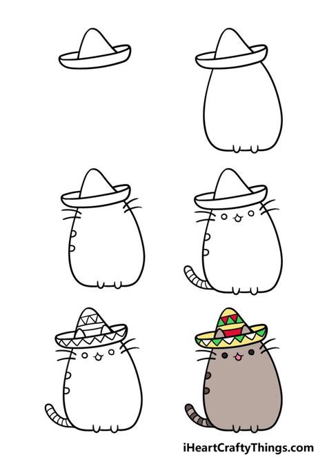 Pusheen Cat Drawing - How To Draw Pusheen Cat Step By Step