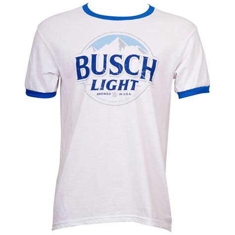 Busch Light Beer White And Blue Ringer T-Shirt White - T-Shirts