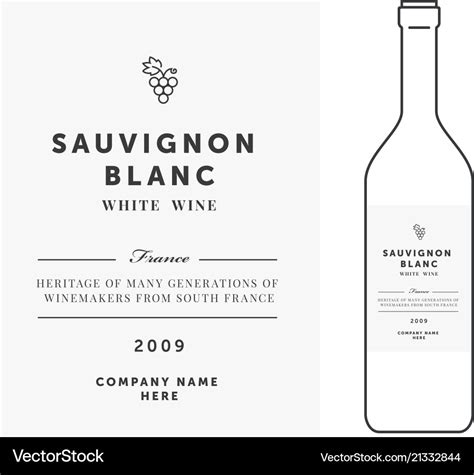 White wine label premium template clean Royalty Free Vector