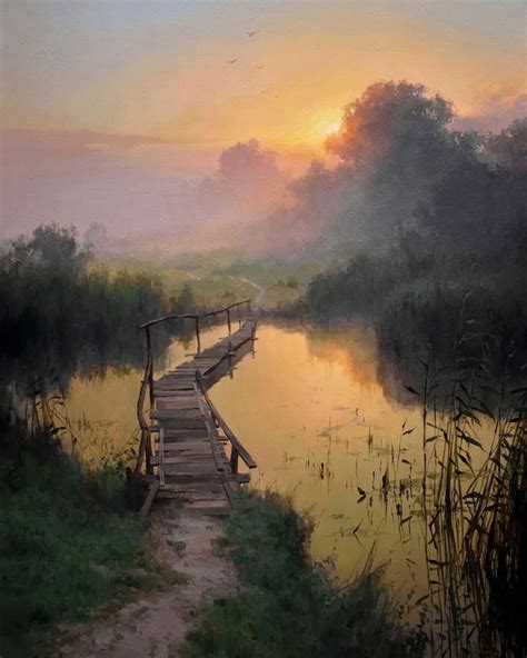 paintings, fine arts on Instagram: “Russian painter Roman Bozhkov Foggy ...