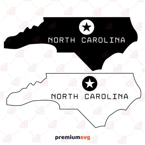 North Carolina Map Svg File | PremiumSVG