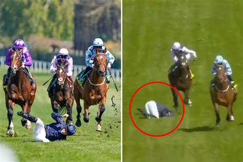 Watch jockey Ryan Moore miraculously avoid stamp on head by inches ...