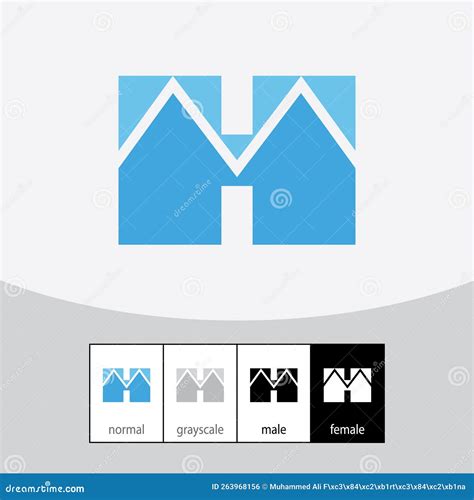 H and M Letter Logo. - Vector Stock Vector - Illustration of alphabet, vector: 263968156