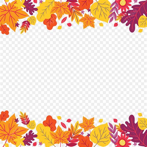 Autumn Flower Frame Vector Design Images, Autumn Flowers Transparent Vector Frame, Autumn ...