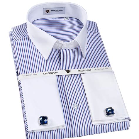 Men's Formal French Cuff Regular Fit Dress Shirts with Cufflinks Premium 100% Cotton Solid ...