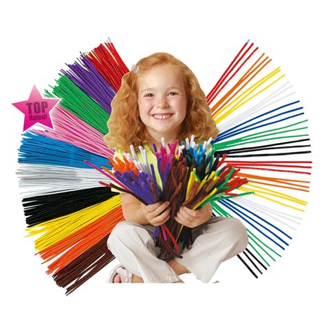 200pcs Twist strip DIY Handicraft Materials Creative shilly stick colorful soft Velvet strip ...