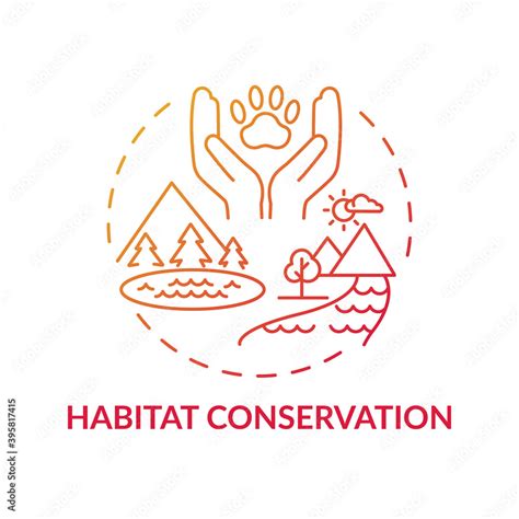 Habitat conservation red gradient concept icon. Ecosystem preservation ...