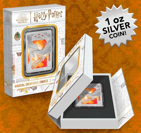 Harry Potter Magical Creature: Fawkes 1oz Silver Coin Silver Collectible by New Zealand Mint ...