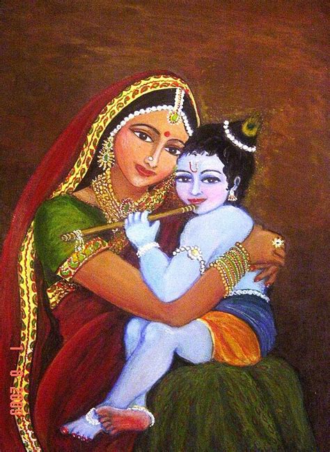 Yashoda - Krishna Painting by Anita Roy - Fine Art America