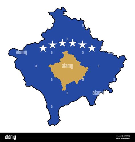 Kosovo flag map outline set over a white background Stock Photo - Alamy