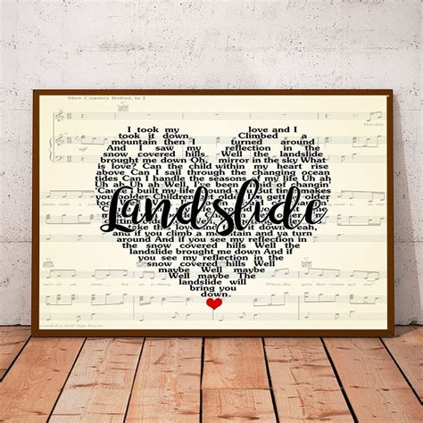 Landslide Stevie Nicks Lyrics Poster Stevie Nicks Album Music - Etsy