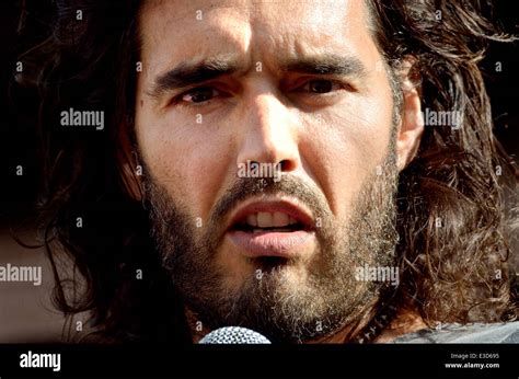 Russell Brand, comedian, speaking at The People's Assembly ...