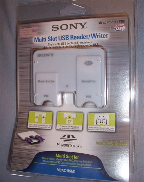 NEW SONY MSAC-USM1 Multi Slot USB Reader Writer Memory Stick Pro Duo ...